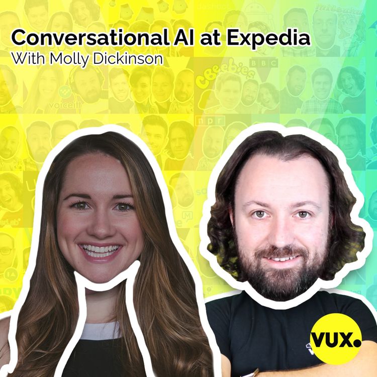 cover art for Conversational AI at Expedia with Molly Dickinson