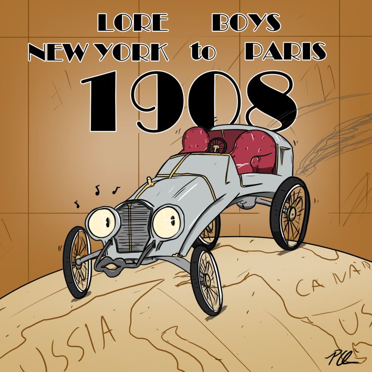 cover art for 1908 New York to Paris Race Lore
