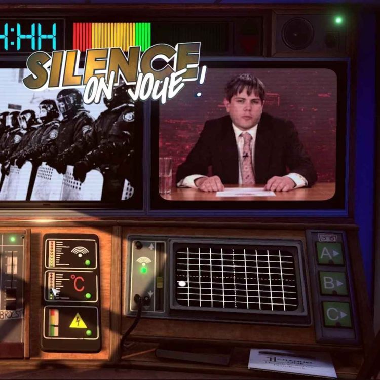 cover art for Silence on joue ! «Not for Broadcast», «Vampire Survivors», «The Longest Road on Earth», «Pupperazzi»