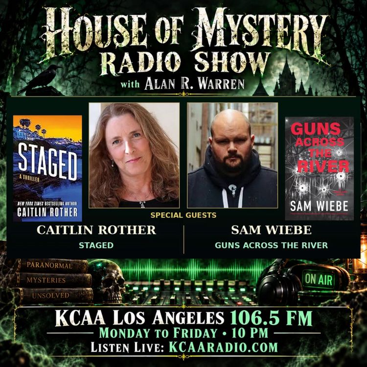 cover art for Sam Wiebe (Guns Across the River ) & Caitlin Rother (Staged)