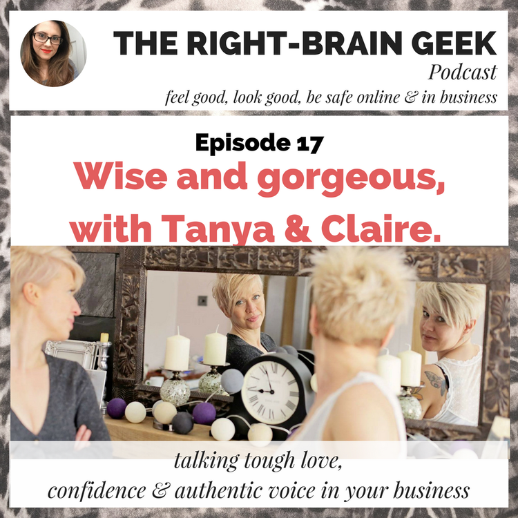 cover art for #17 - Wise and gorgeous, tough love, confidence & authentic voice in your business with Tanya & Claire.