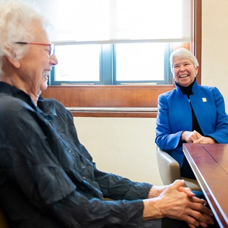 cover art for 53: Chancellor Carol Christ and Professor Emerita Carol Clover on women in the academy, then and now