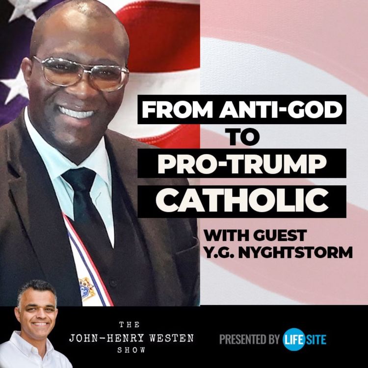 cover art for From abuse victim, anti-God, Republican hater to Trump promoting Catholic