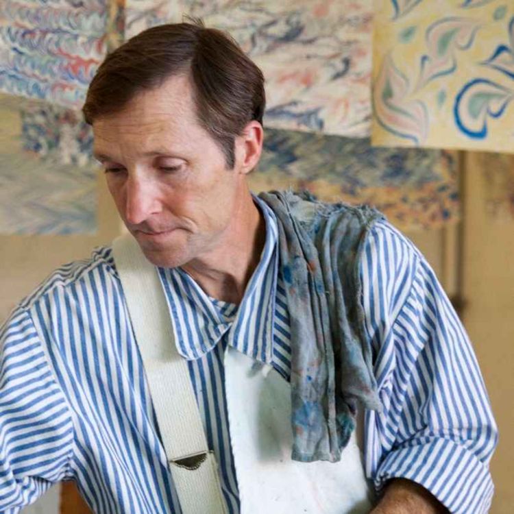 cover art for John Bielik’s show is about preserving an historic way of marbling paper