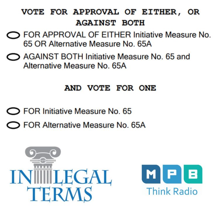 cover art for In Legal Terms: Initiative 65 and Alternative 65A