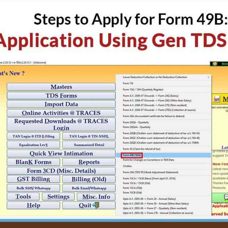 cover art for A Complete Guide on Form 49B Through Gen TDS Software