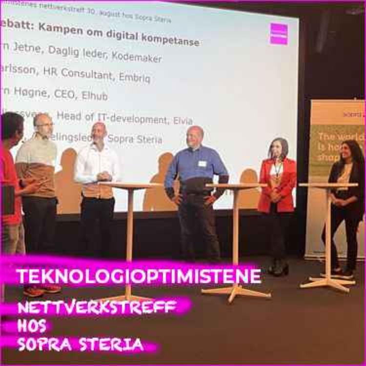 cover art for Teknologioptimistene live podcast fra nettverkstreff hos Sopra Steria