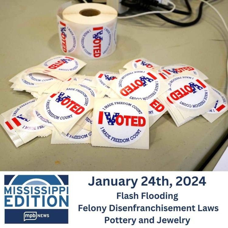 cover art for 01/24/2024: Flash Flooding | Felony Disenfranchisement Laws | Pottery and Jewelry