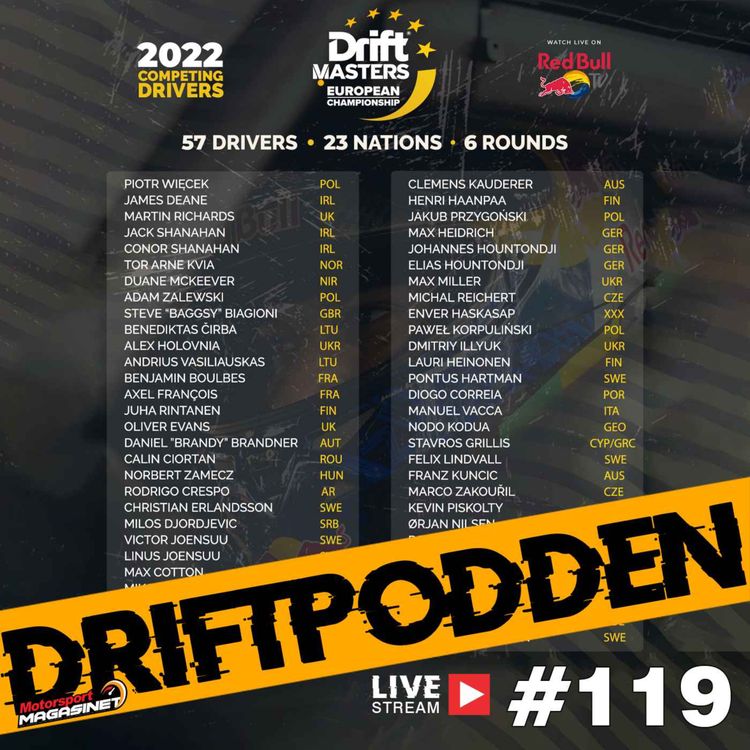 cover art for 119. Förarlistan DMEC 2022, livepodd