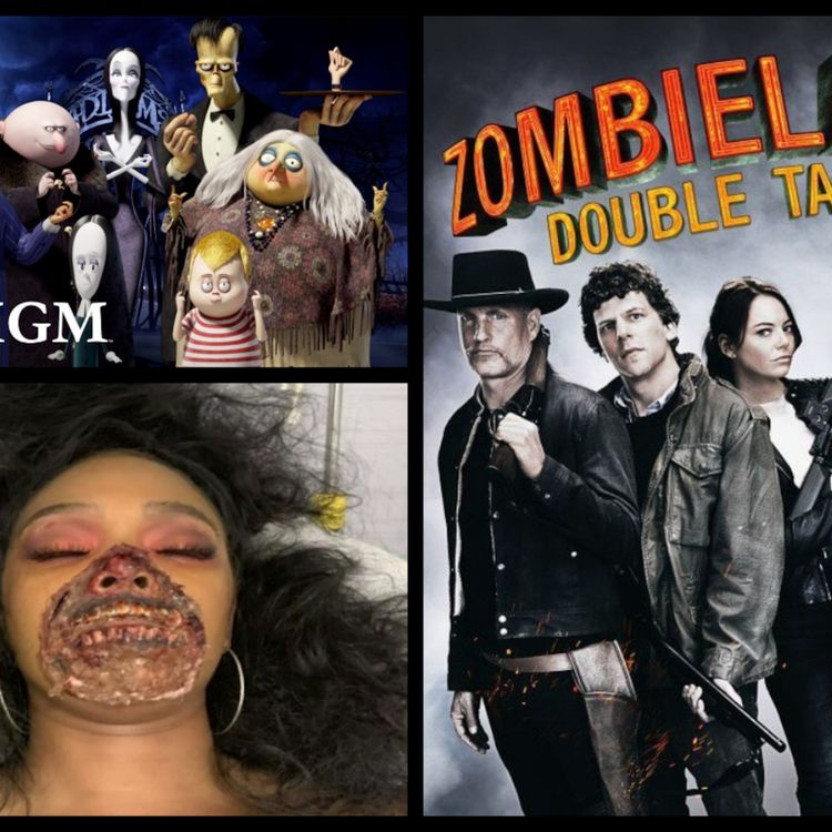 cover art for Episode 115: ZOMBIES! Zombieland 2 & Addams Family reviews, Zombie News Prepper Food Bucket Taste Tests
