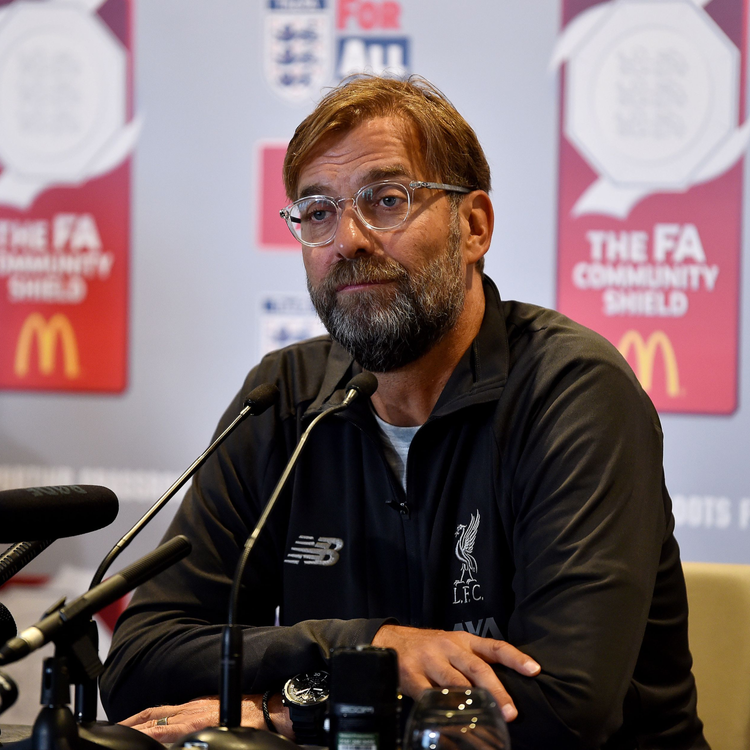 cover art for Press Conference: Klopp previews Community Shield clash v Man City and offers update on Alisson, Firmino and Salah