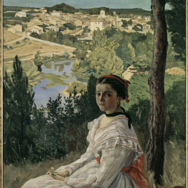 cover art for Vue de village. Jean Frédéric Bazille