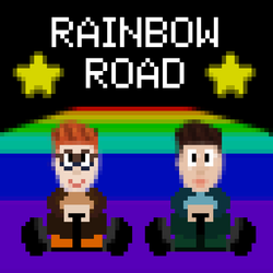 cover art for Rainbow Road: a Gay Gaming Podcast