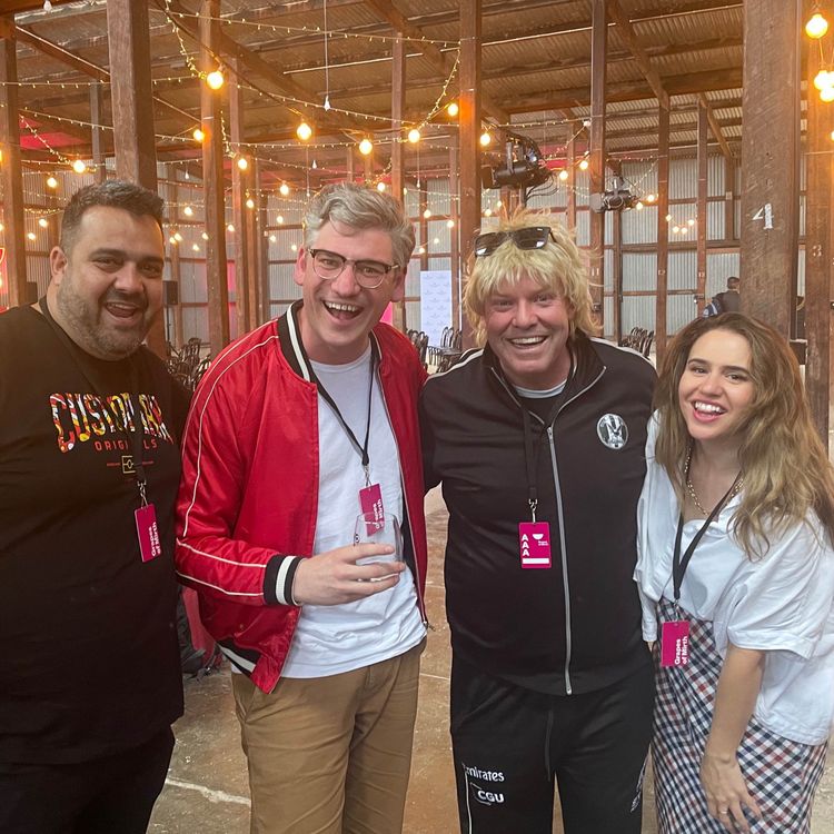 cover art for LIVE: Dane Simpson with Strauchnie (Peter Helliar) and Bondelle (Michelle Brasier)