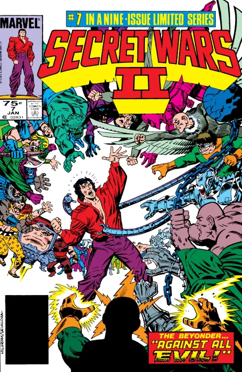 cover art for Marvelvision: SECRET WARS II #7: "Charge of the Dark Brigade!"