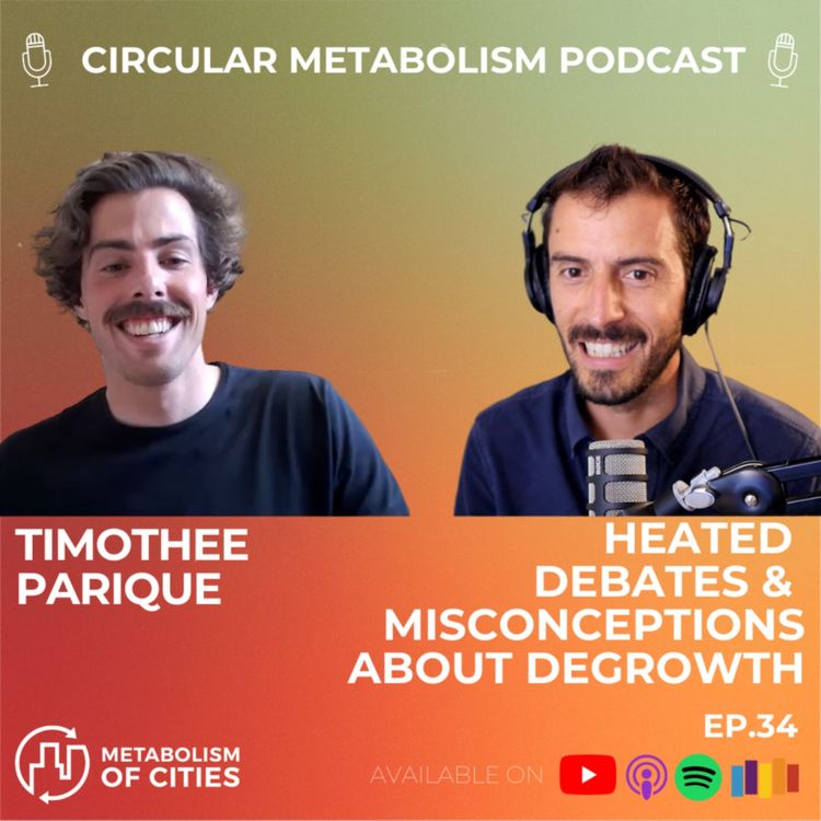 cover art for Heated Debates & Misconceptions about Degrowth (Timothée Parrique) - Circular Metabolism Podcast #34