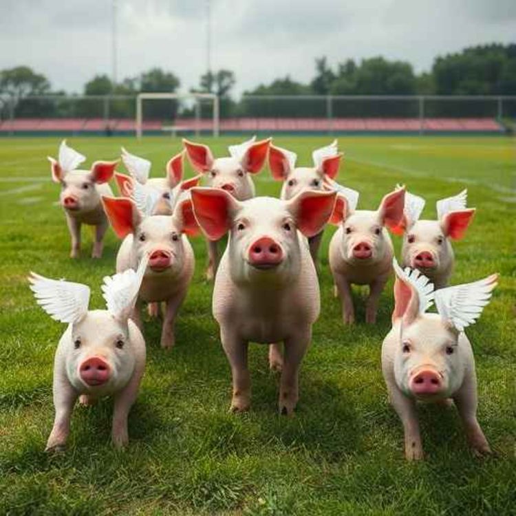 cover art for Gloverscast #383 - "More likely to see pigs fly than a 4-4-2"