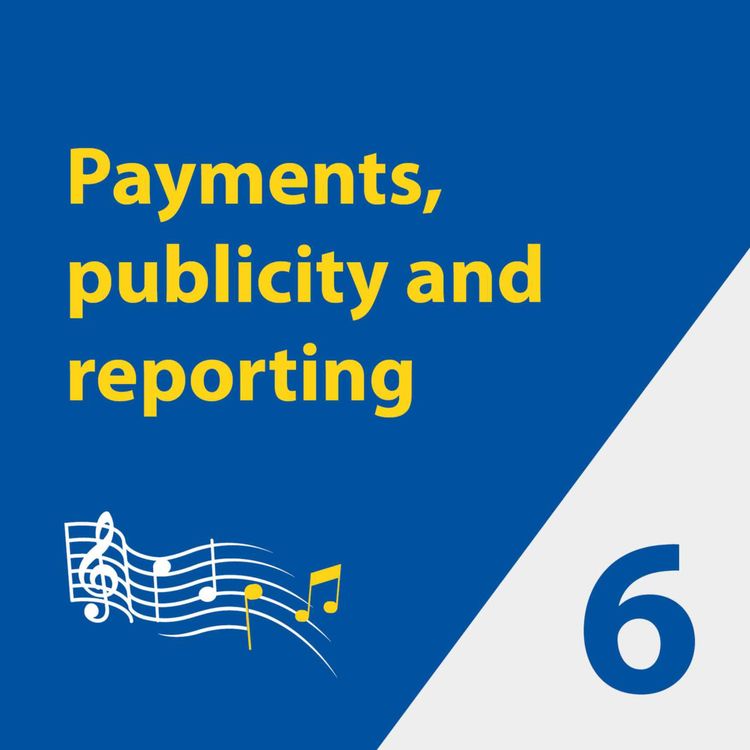 cover art for Episode 6: Payments, publicity and reporting 