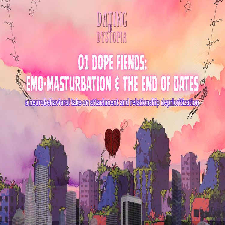 cover art for Dating in Dystopia 01 |  dope fiends; emo-masturbation & the end of dates