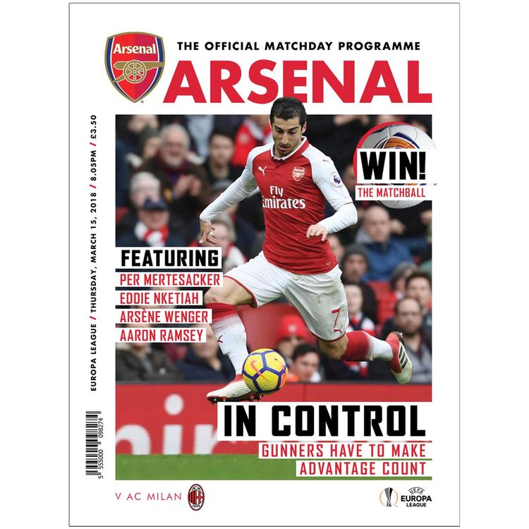cover art for Arsenal v AC Milan - March 15, 2018