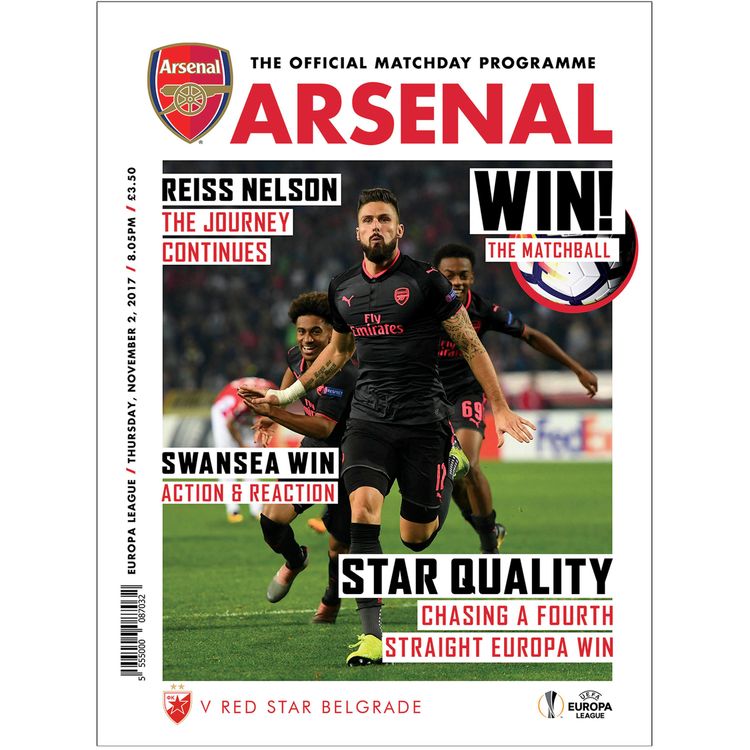 cover art for Arsenal v Red Star Belgrade  -  November 2, 2017