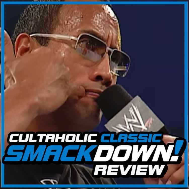 cover art for WWE SmackDown #152 - The Rock RETURNS, sings with Busta Rhymes and insults Kurt Angle!