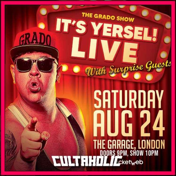 cover art for GRADO is doing a LIVE SHOW the night before AEW All In 