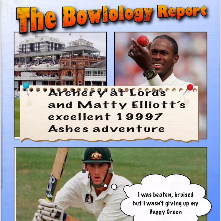 cover art for Archery at Lords and Matty Elliott's excellent 1997 Ashes adventure