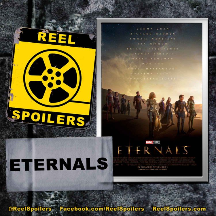 cover art for Marvel's ETERNALS Starring Gemma Chan, Richard Madden, Angelina Jolie