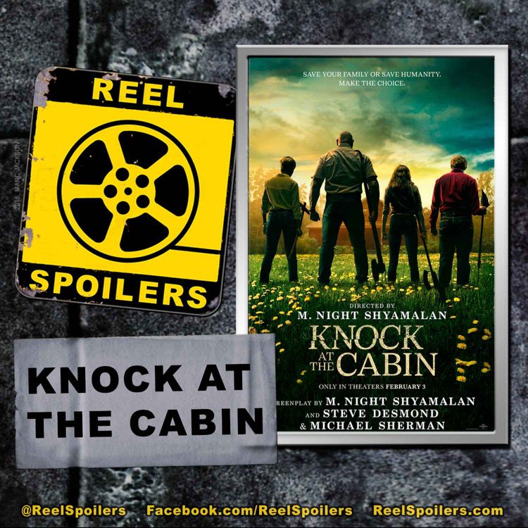 cover art for KNOCK AT THE CABIN Starring Dave Bautista, Jonathan Groff, Ben Aldridge