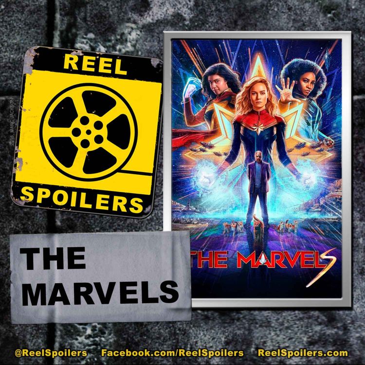 cover art for THE MARVELS Starring Brie Larson, Teyonah Parris, Iman Vellani