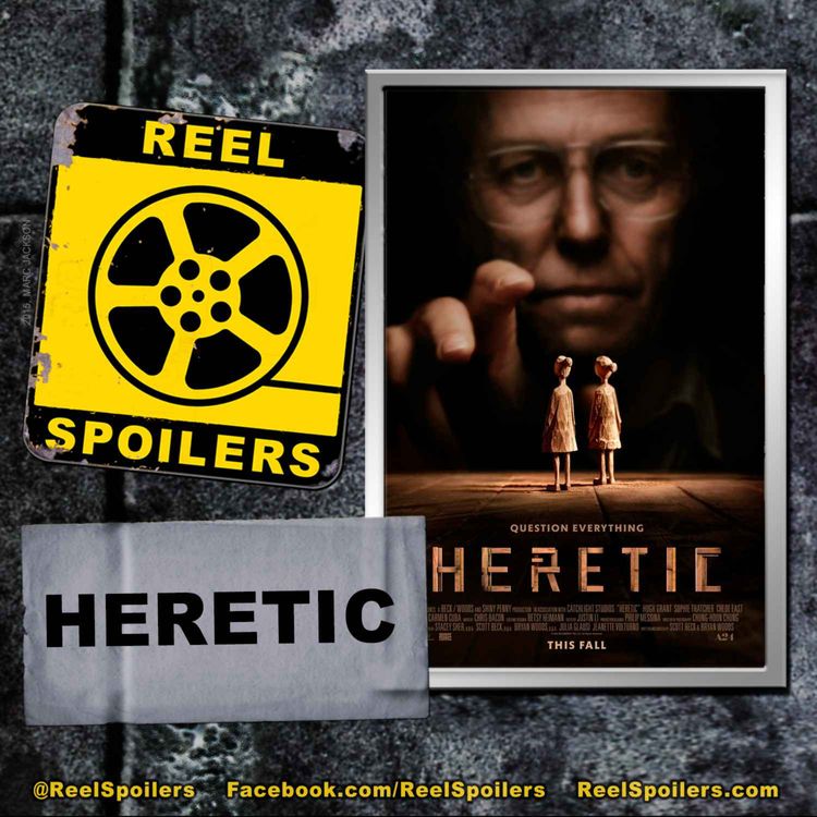 cover art for HERETIC Starring Hugh Grant, Sophie Thatcher, Chloe East