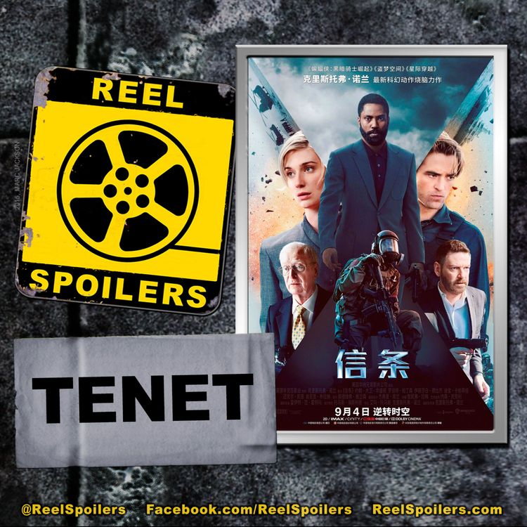 cover art for TENET Starring John David Washington, Robert Pattinson, Elizabeth Debicki