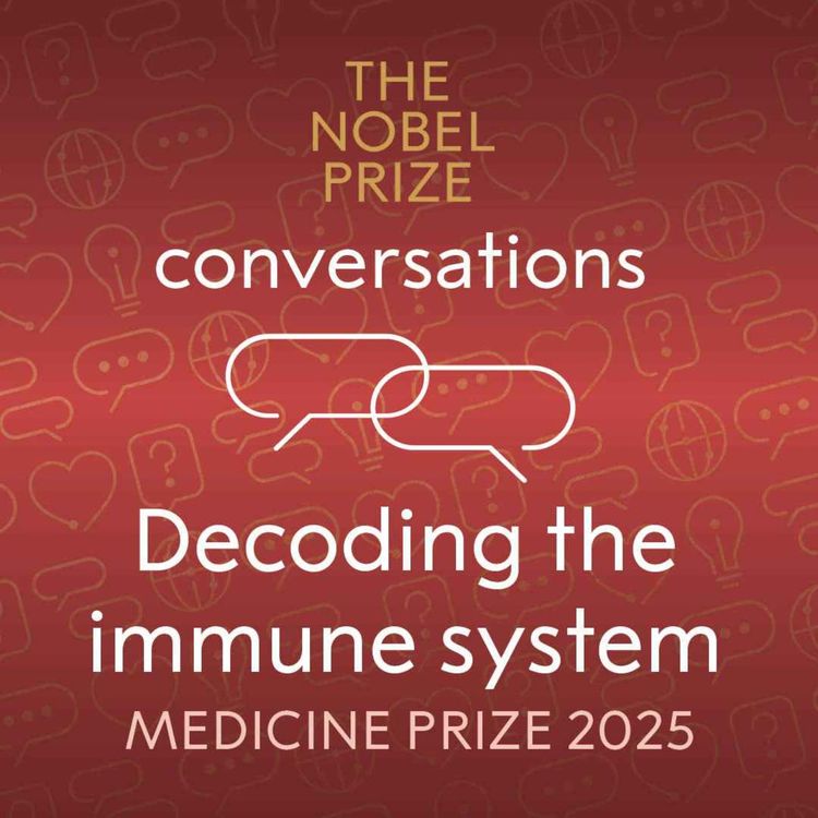 cover art for 'Decoding the immune system' with 2025 medicine laureates: Mary Brunkow, Fred Ramsdell and Shimon Sakaguchi