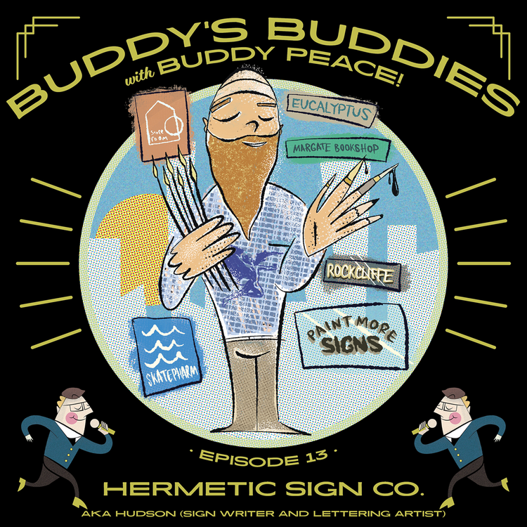 cover art for Hermetic Sign Co. (sign writer / lettering artist) • Buddy's Buddies #013