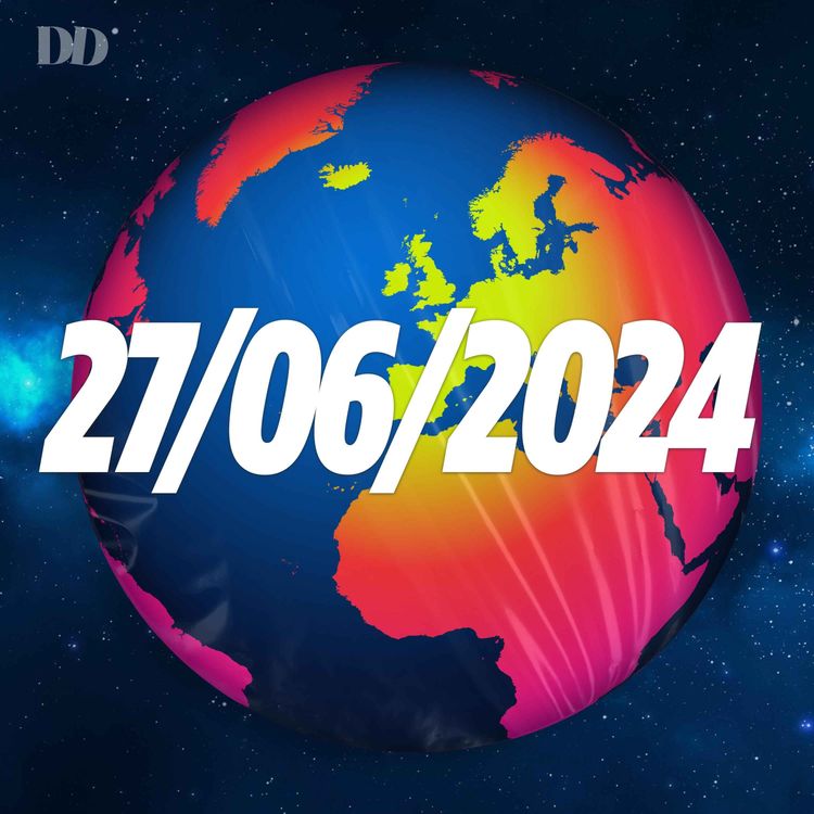 cover art for BBC Debate sees Rishi and Keir go head to head, Assange lands in Australia, England face Slovakia in Last 16 of Euros, and Travis Kelce spills some Royal Tea