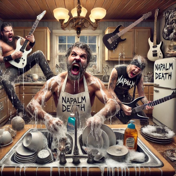 cover art for Doing The Dishes with Napalm Death (aka a way to use music to  focus like never before)