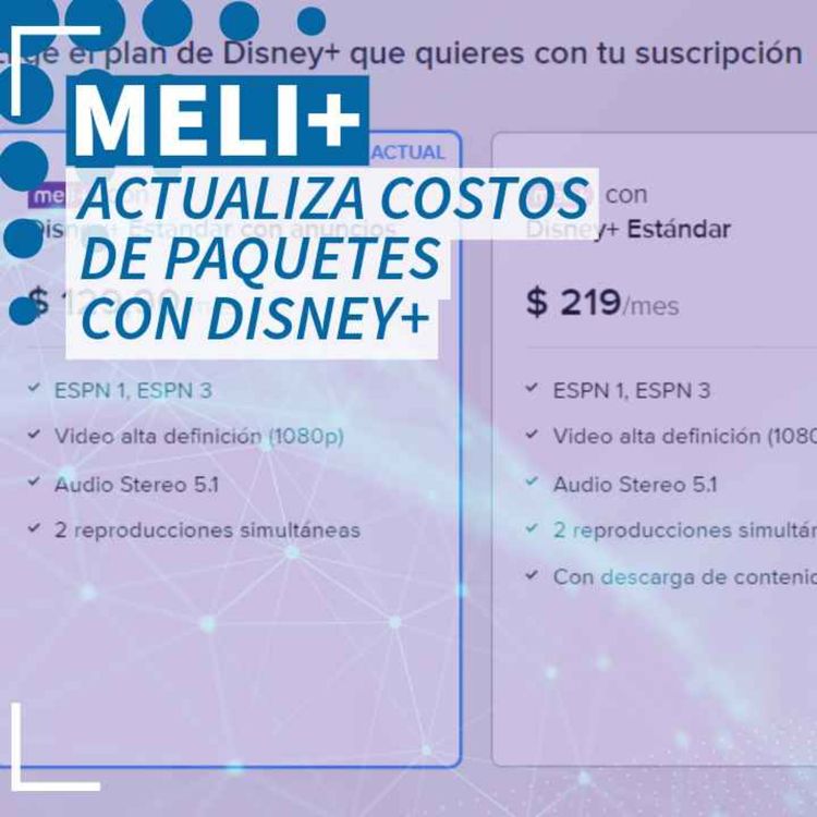 cover art for Meli+ actualiza el costo de sus paquetes con Disney+ - NTX 369