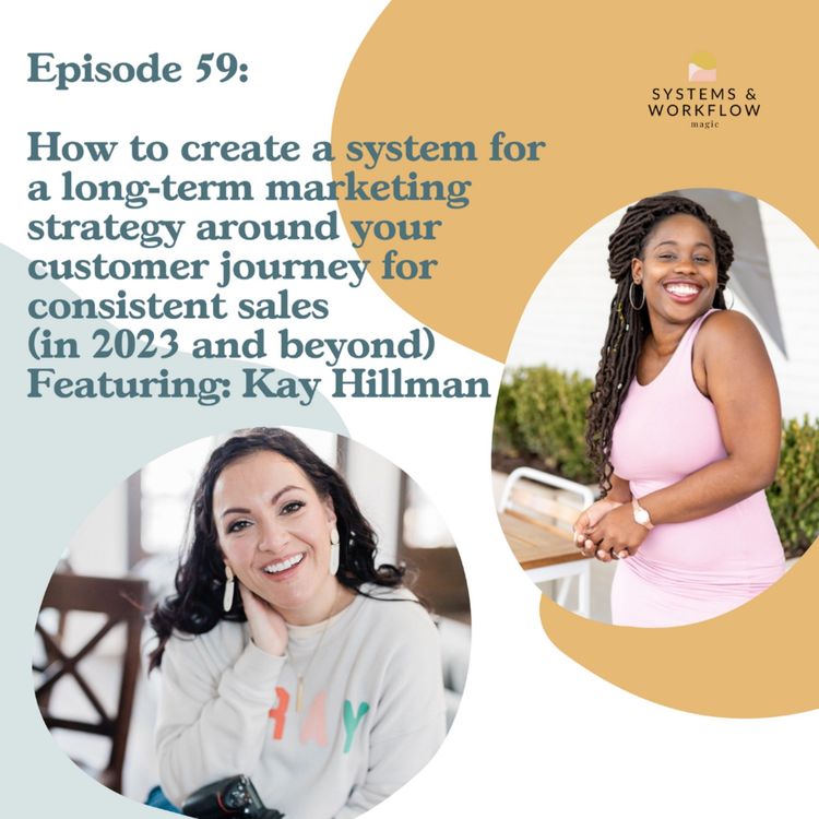cover art for 59: How to create a long term marketing strategy & system around your customer journey for consistent sales (in 2023 & beyond) featuring Kay Hillman
