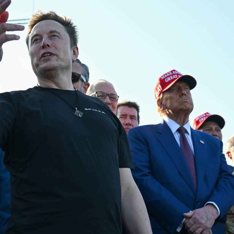 cover art for SpaceX rocket launch: Trump joins Musk at Starbase