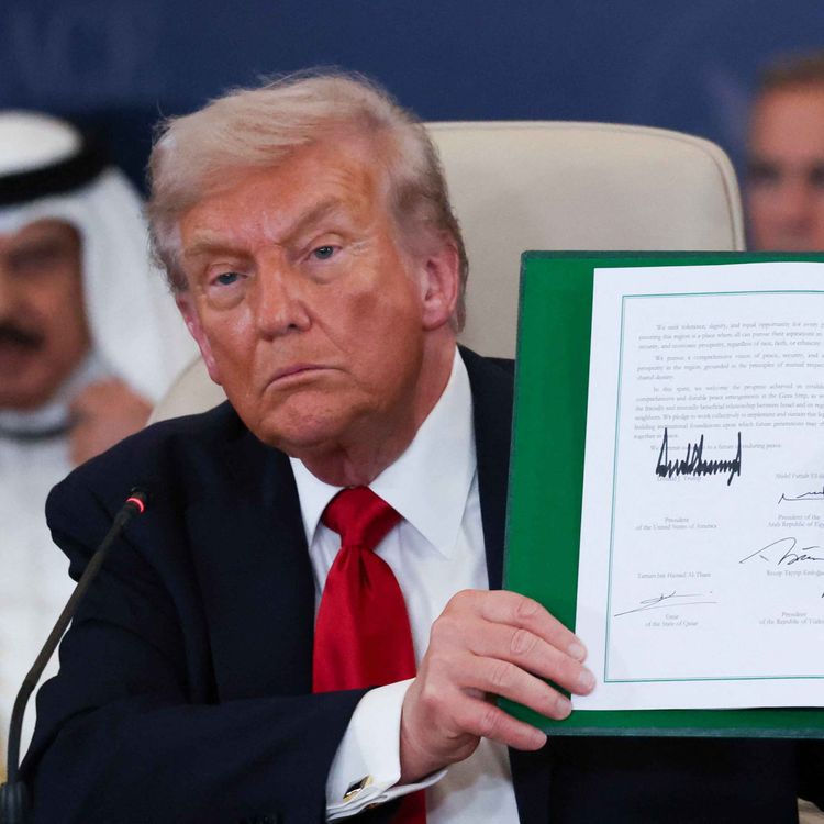 cover art for Donald Trump hails 'historic dawn of new Middle East'