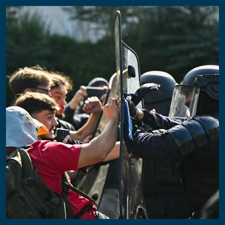cover art for The student protests putting Macron’s legacy at risk