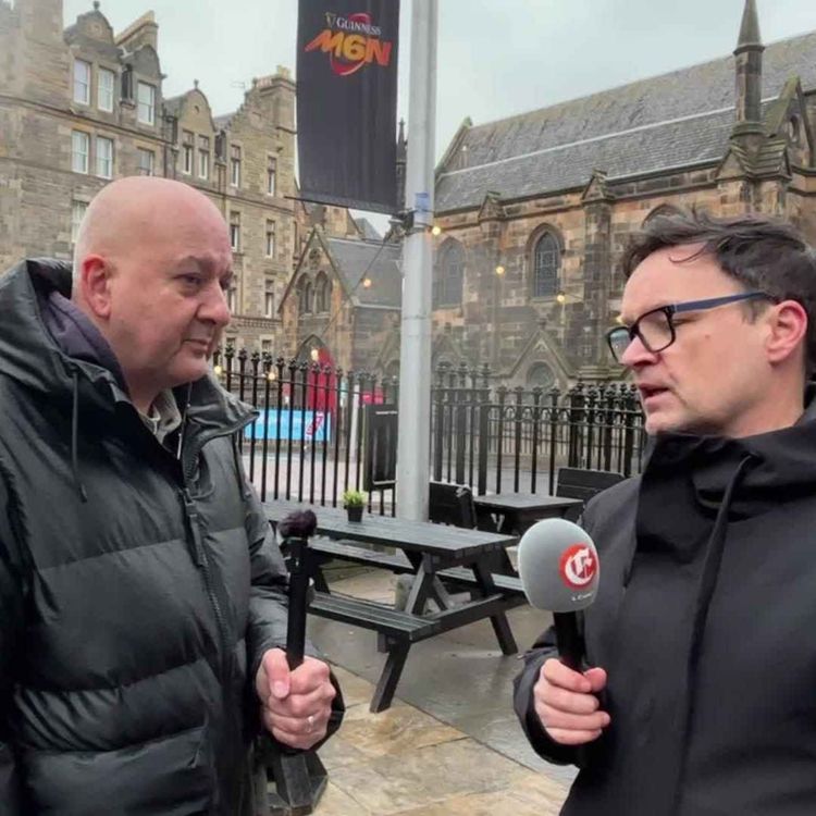 cover art for Rugby podcast special: a 'bun fight' in a cold Edinburgh for the Six Nations launch