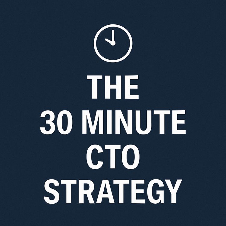 cover art for EP75 CTO strategic advice, with Ai in mind
