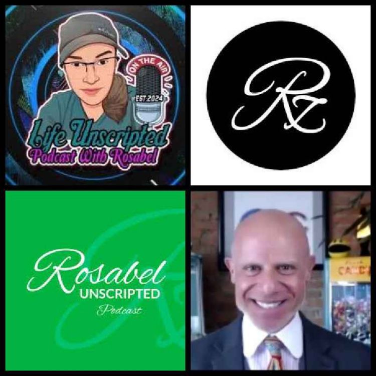 cover art for  Season 2 episode 70 with special guest Richard Blank. Rosabel Unscripted Podcast.