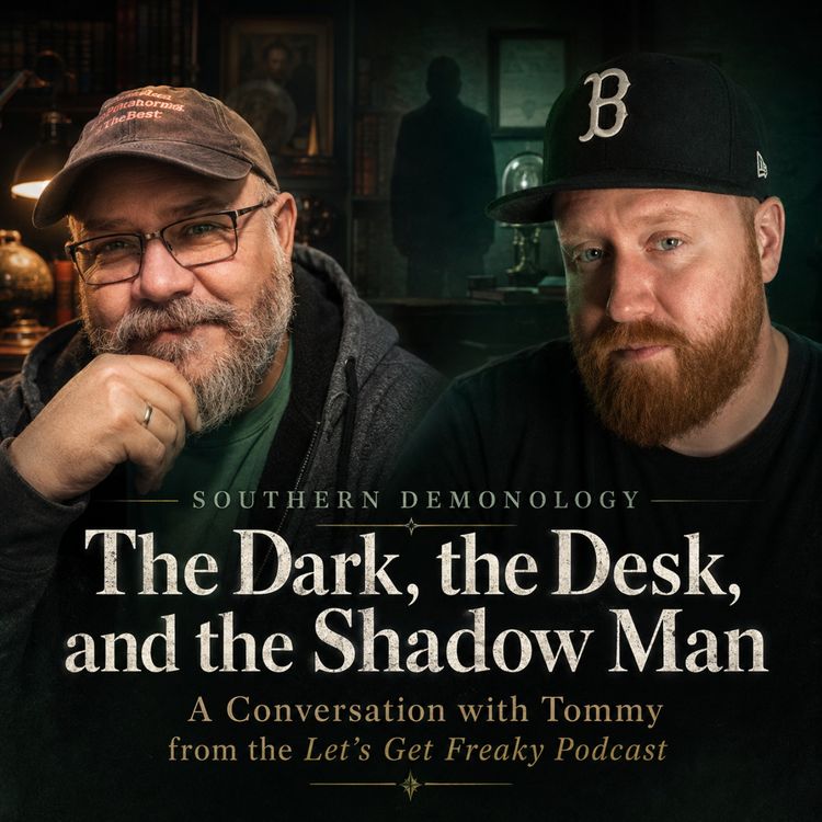 cover art for The Dark, the Desk, and the Shadow Man