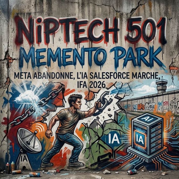 cover art for 501 - Memento Park - Meta abandonne, l'IA Salesforce marche, IFA 2026 