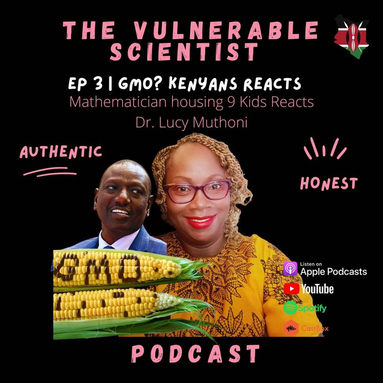 cover art for 003 | GMO? Mathematician housing 9 kids Reacts | Dr. Lucy Muthoni