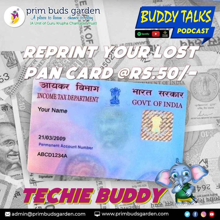 cover art for BUDDY TALKS #PODCAST | TECHIE BUDDY | How to reprint lost PAN card - YouTube