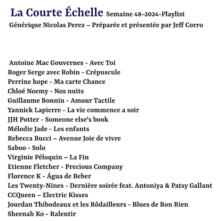 cover art for La courte échelle,le podcast de la semaine 48-2024